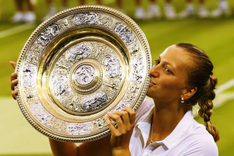 "I had great tactics from my coach and I just wanted to (win again)," Kvitova told the crowd, just before she was presented with her prize. 