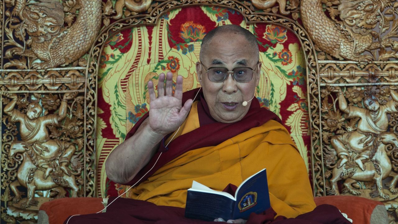 Tibetan spiritual leader the Dalai Lama teaches the Buddhist faithful near Leh, India, on his 79th birthday.