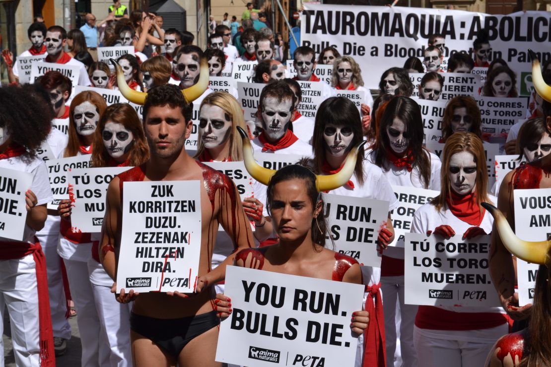 Animal welfare group PETA stages a protest