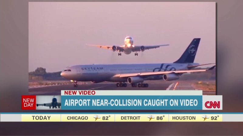 Dramatic video shows near miss at Barcelona airport CNN