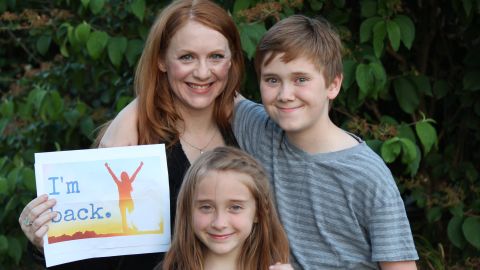 Katherine Stone, founder of Postpartum Progress, along with her son, Jackson Callis, 12, and daughter, Madden Callis, 8.