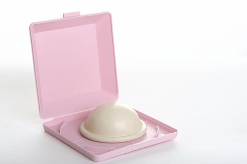 The diaphragm also fits inside the vagina but covers only the cervix, where it blocks sperm from entering the uterus. It is made of silicone and can last up to two years. A spermicide must also be used for greatest effectiveness.