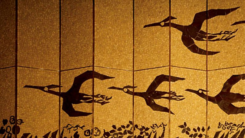 Added in 1973, Hotel Okura's south wing will remain open during renovations. Its interior is meant to showcase the beauty of Japanese design -- the lobby features a flock of ceramic mosaic birds.