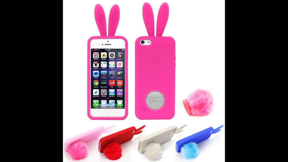 This popular rubber bunny case is widely available online and in stores, in a variety of colors.  With hundreds of brand-name and generic manufacturers, you can own one for about $3.