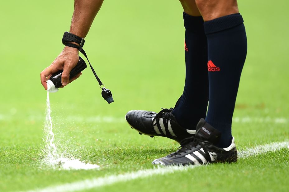 It's there one minute ... and gone the next. This "magic spray" has been one of the stars of the World Cup in Brazil. 