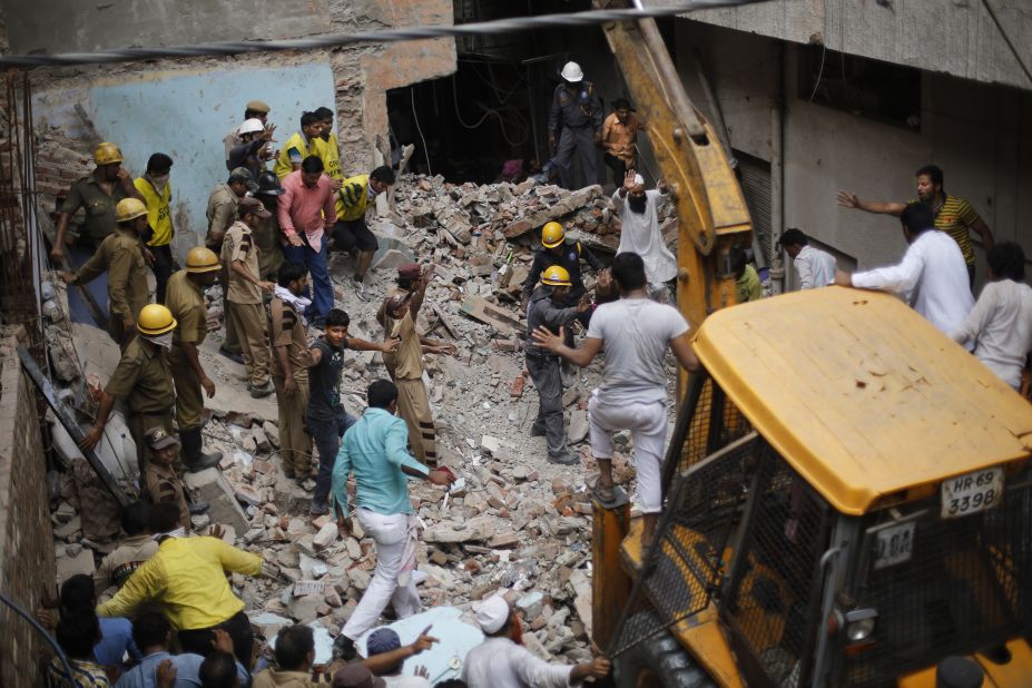 A dilapidated building collapsed in New Delhi on June 28, killing 10 people, including five children.