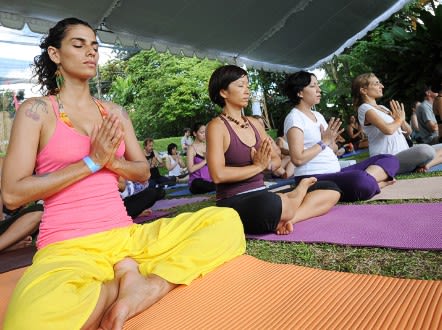 Yoga practitioners at the 2011 Bali Spirit Festival.