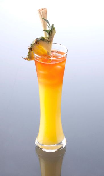 What makes the Manila Sunshine distinctly Filipino is the base of lambanog, or coconut wine, an ingredient produced mainly in the province of Quezon. It also has pineapple and mango with a tinge of triple sec and dark Tanduay rum. 