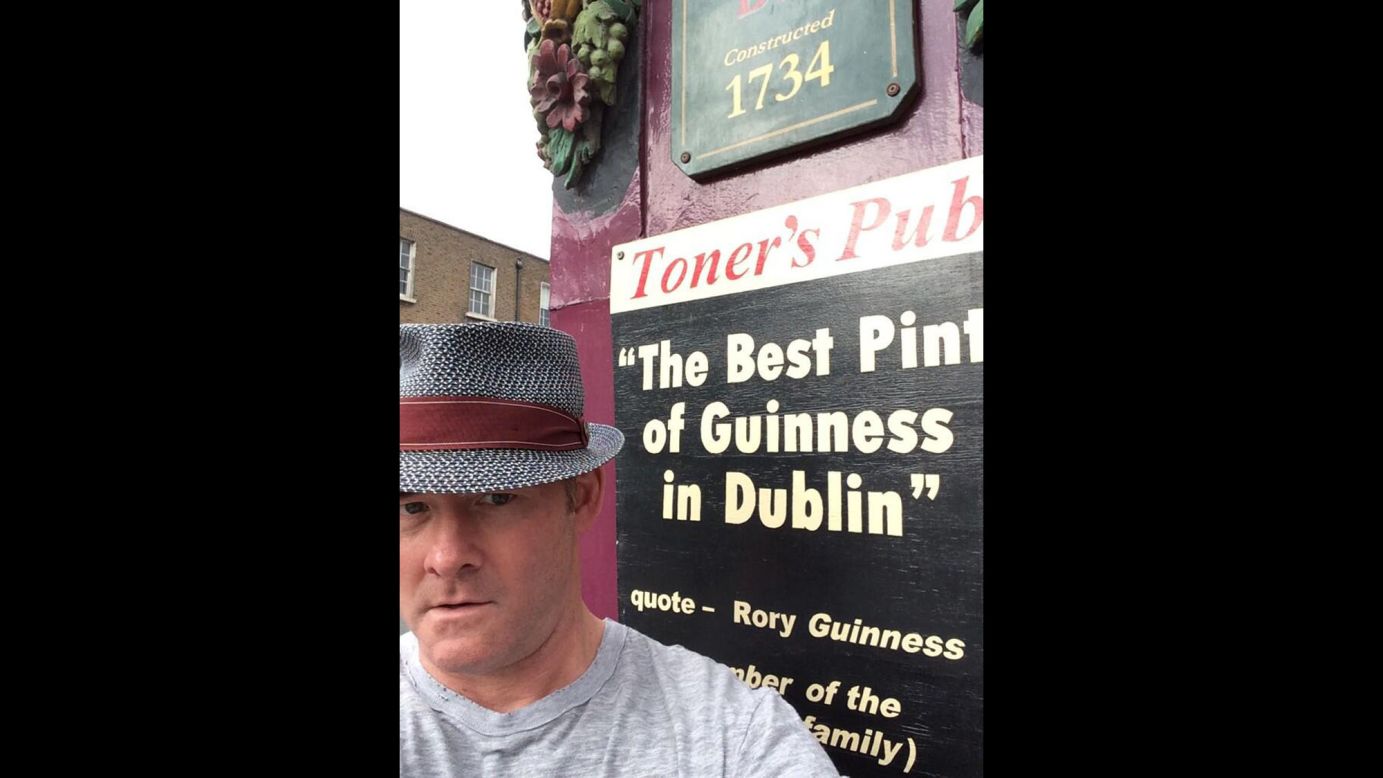 Actor David Koechner <a href="https://twitter.com/DavidKoechner/status/486256805161758720" target="_blank" target="_blank">tweeted this photo</a> outside a pub in Dublin, Ireland, that claimed to have the best pint of Guinness in the city. "I guess I will decide?" Koechner wrote on Monday, July 7.