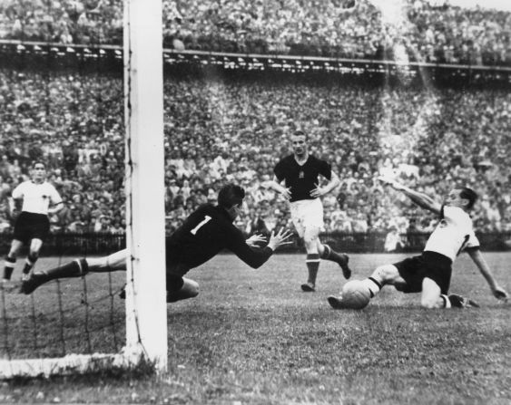 <strong>West Germany 3-2 Hungary (1954): </strong>A Hungarian side led by <a href="index.php?page=&url=https%3A%2F%2Fwww.cnn.com%2F2006%2FSPORT%2Ffootball%2F12%2F09%2Fhungary.puskas%2Findex.html" target="_blank">Ferenc Puskas</a> had trounced the Germans 8-3 in the group stage and so dominant were the "Mighty Magyars" 60 years ago they were expected to do the same in the final. But in the "Miracle in Bern" a team made up of amateurs from post-war-torn West Germany pulled off a monumental shock.