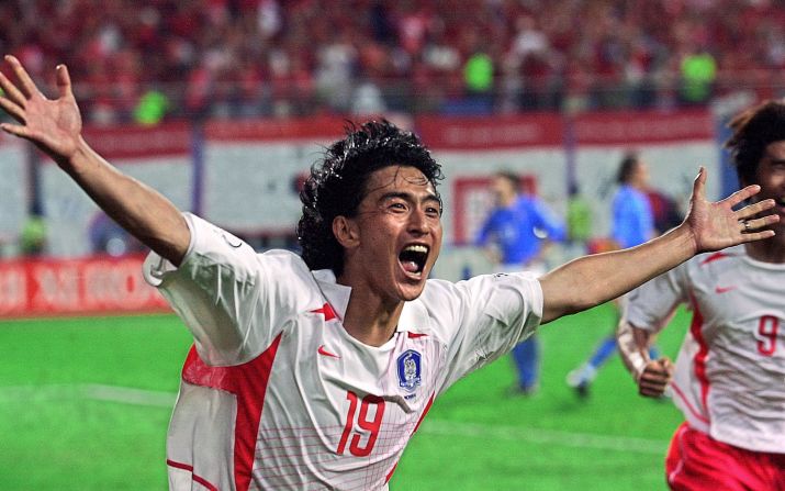 <strong>South Korea 2-1 Italy (2002): </strong>Co-host South Korea was not heavily fancied to do anything of note but, under the guidance of Dutch coach Guus Hiddink, made it to the semifinals by beating Spain in a penalty shootout. But its biggest achievement was in the previous round, knocking out Italy -- three times a World Cup champion, with another title to follow in 2006.  Ahn Jung-Hwan sparked rapture in the stands with his golden goal -- but his contract was promptly canceled by Italian Serie A side Perugia, where he was on loan.