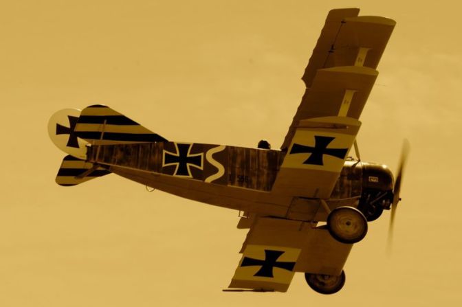 Sporting two forward firing machine guns within its black and white exterior, the German Fokker Dr1 is highly intimidating, highly impressive and not for the fainthearted.