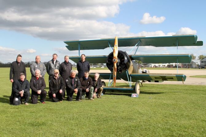 Only 320 Fokker Dr1s were ever built, however it's still Germany's most famous plane. Piper, pictured alongside the <a  target="_blank" target="_blank">The Great War Display team</a>, is made up of airline pilots, ex RAF pilots, test pilots and aviation instructors. In fact, most of the nine planes on show were built by current and former team members, says Piper. 