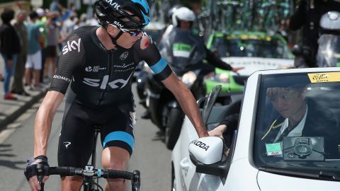 Chris Froome had begun the day struggling with a wrist injury and bowed out after two further crashes on stage five.