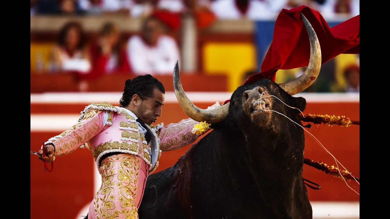 Fandino performs during a bullfight on July 9.