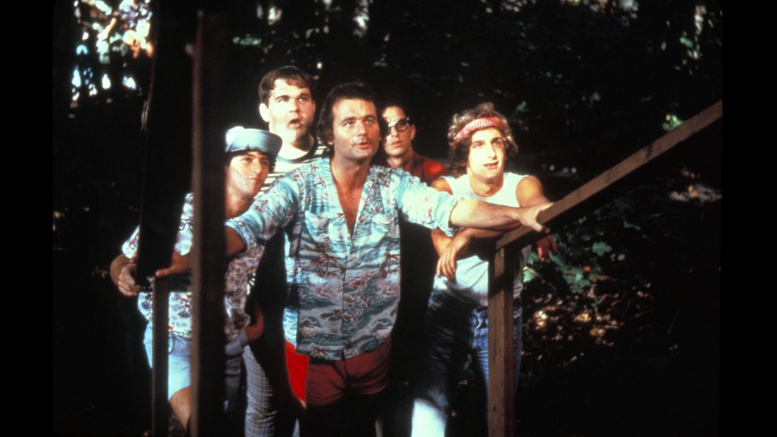 The practical jokes don't stop in the 1979 camp classic "Meatballs," starring Bill Murray, center. Care packages filled with whoopee cushions and fake spiders would have kept these jokers in business all summer.