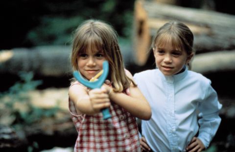The Olsen twins (Ashley, left, Mary-Kate, right) play the old switcheroo in 1995's "It Takes Two." Obviously camp encourages creativity and role playing. 