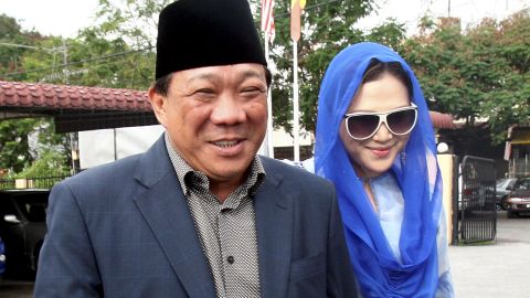 This photo taken on May 19, 2010 shows Malaysian lawmaker Bung Mokhtar Radin, at left, and his wife Zizie Ezette.