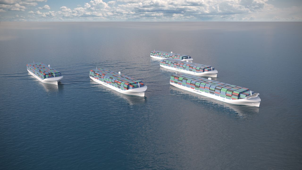 Engineering company Rolls-Royce has unveiled designs for unmanned cargo ships. The streamlined vessels would be operated by remote control onshore, requiring around 10 captains per 100 boats.