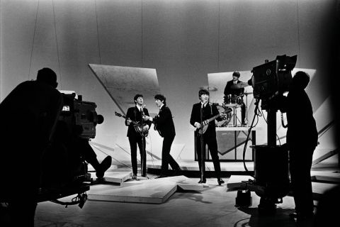 The Beatles perform on "The Ed Sullivan Show" in 1964.