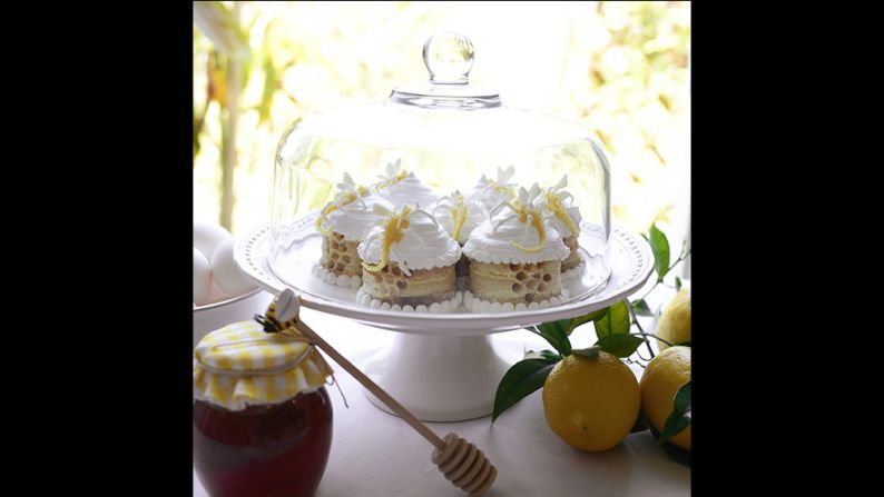 The cakes are the traditional American fare of pies and cupcakes, but McConnell gives them a darker twist by shaping them as spiders, dragon flies, and menacing-looking snakes: "I want to create a juxtaposition of traditional femininity, and this idea of comforting safe early American life where everything is beautiful, with making people feel a little nervous and uncomfortable with creepy aspects," she says.