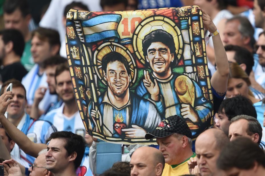 Argentine fans see their captain as the new Maradona, who they hope can lead their team to World Cup triumph once again.