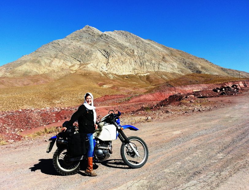 Crossing the Dasht-e-Lut (or Lut Desert) toward the ancient city of Yazd. British travel writer Lois Pryce spent 60 days motorcycling around the country, on her own. 