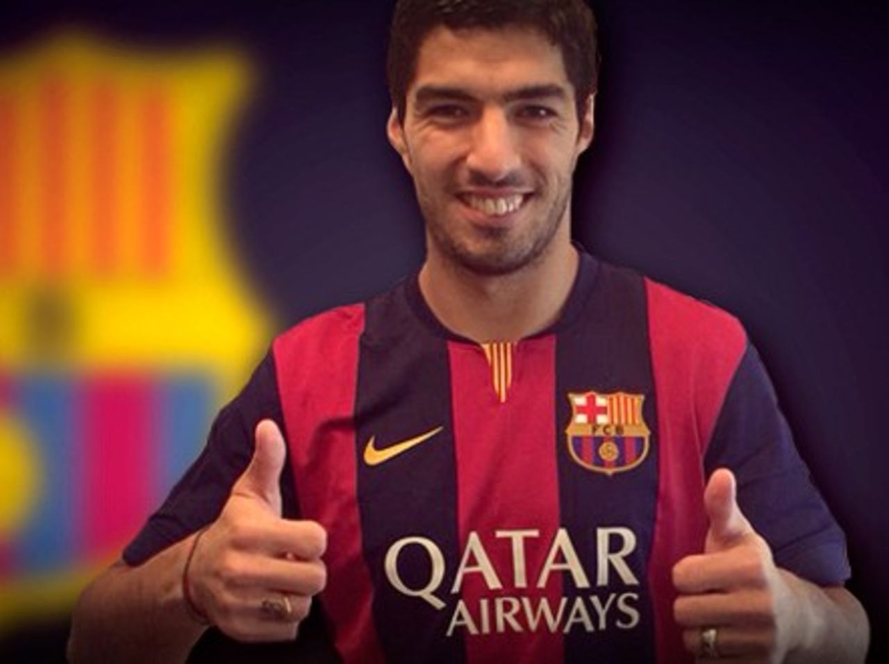 Barcelona released this image of Suarez on Friday.