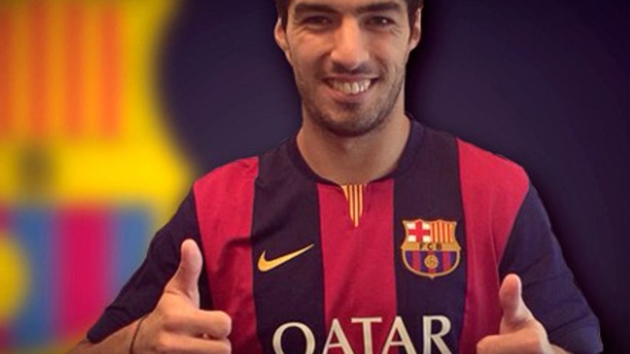 Barcelona released this image of Suarez on Friday.