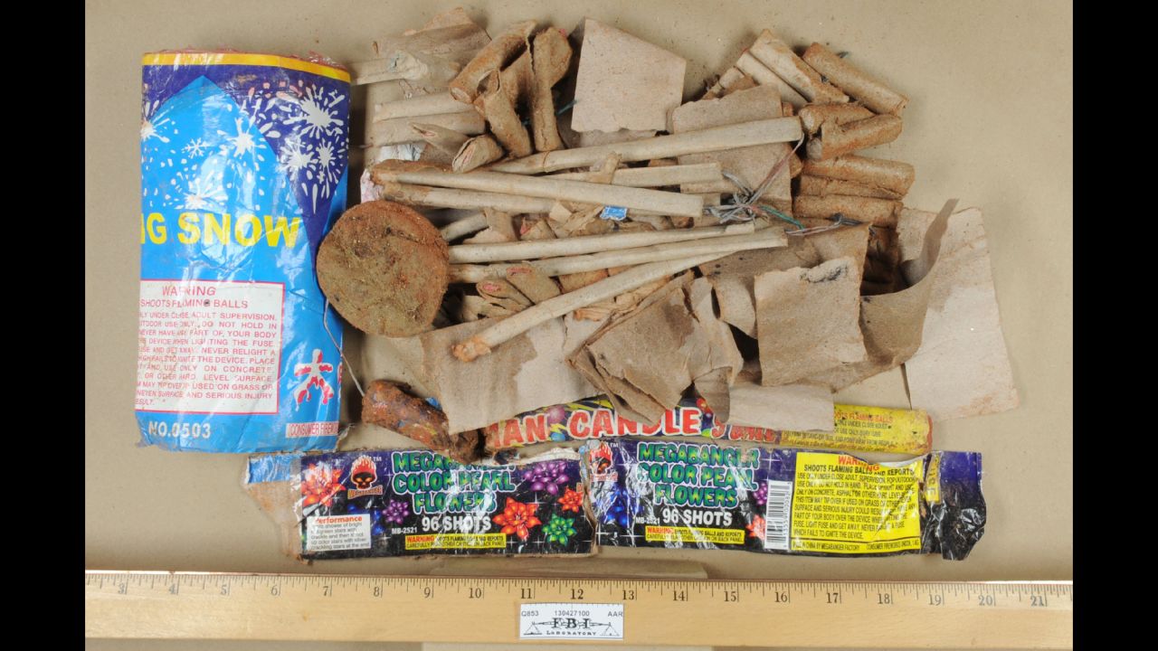 Fireworks, some of them hollowed out of gunpowder, were found inside the backpack taken from Tsarnaev's dorm room. 
