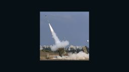 A missile is launched by an 'Iron Dome' battery