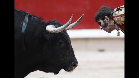 Juan Jose Padilla fights a bull on Saturday, July 12.