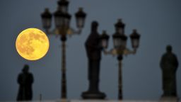 A "Supermoon" is seen over a bridge in the center of Skopje, Macedononia on Saturday, June 12.  The phenomenon occurs when the moon becomes full on the same day as its perigee -- the point in the moon's orbit when it's closet to Earth.