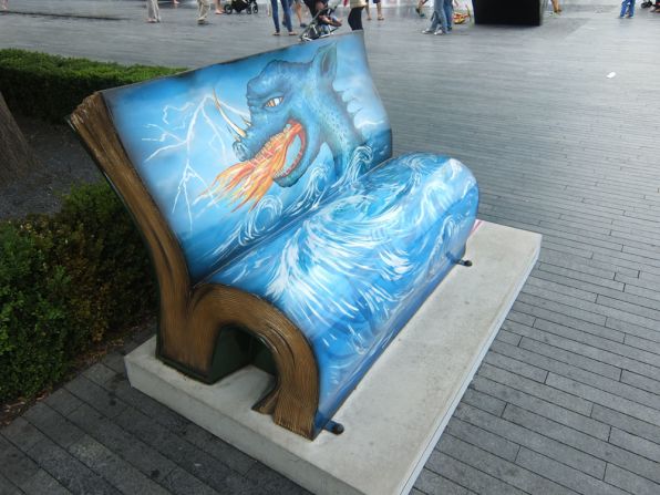 Another children's favorite. The "How to Train your Dragon" bench can also be found close to City Hall.