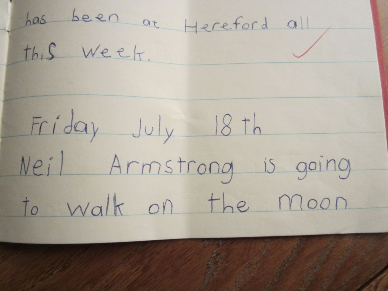 In 1969 schoolboys were excitedly looking forward to the Apollo moon landing.