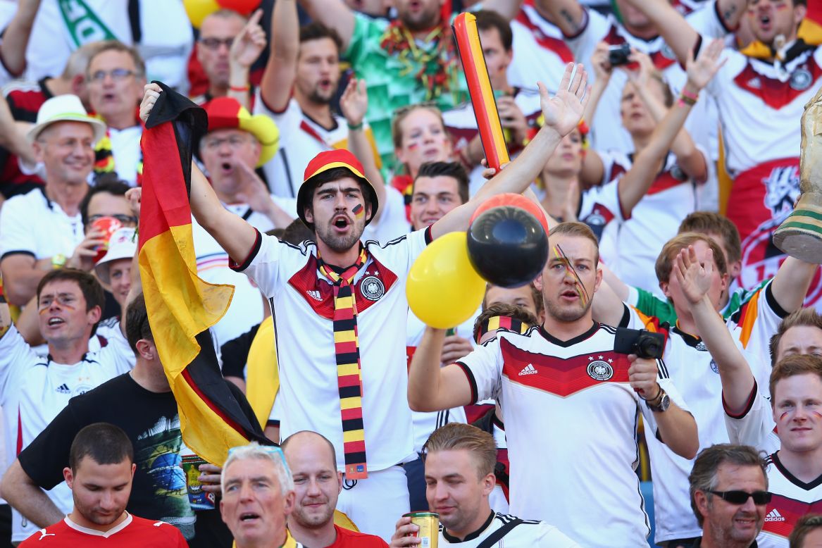 Germany fans enjoy the atmosphere at the Maracana.