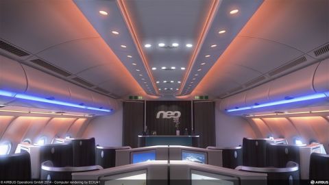 Airbus says that customers will be pleased with wider seats (18 inches in economy) and an updated in-flight entertainment system that will allow passengers to watch movies in 3D.