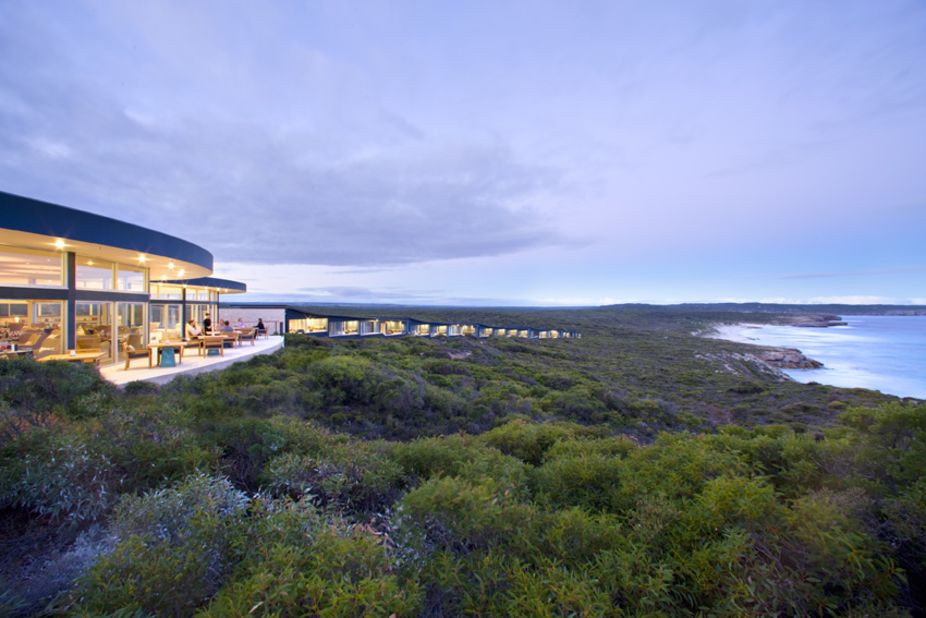 There's no A/C needed at T+L's No. 4 hotel, the Southern Ocean Lodge on Australia's Kangaroo Island, where the architecture compliments the natural weather patterns on the island.