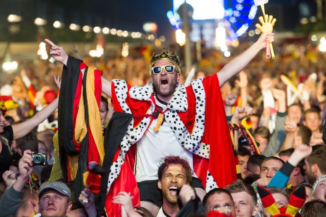 German fans, usually loyal to rival club teams like Bayern Munich and Borussia Dortmund, all came together to celebrate a long awaited victory for the national team.