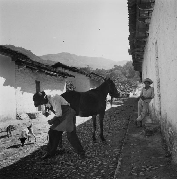 Farriery has been an occupation, and an art, for thousands of years, incorporating the skills of a blacksmith with elements of horsemanship. This photo shows a farrier at work in a Guatemalan mountain village in the 1950s. 