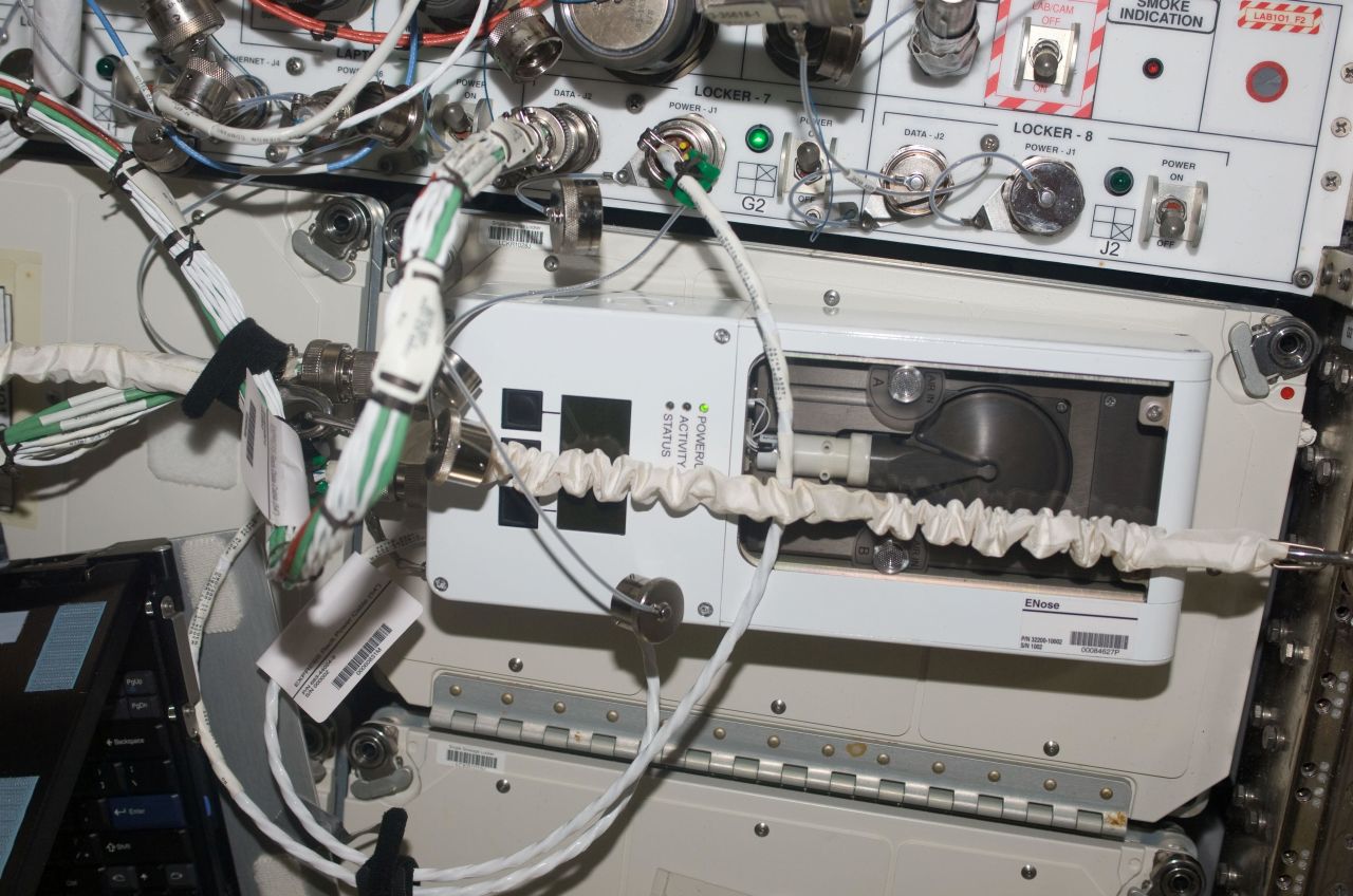 NASA's "Enose" was used on the International Space Station to detect air contamination. The technology is now being developed by Vantage Health as a mobile healthcare product.