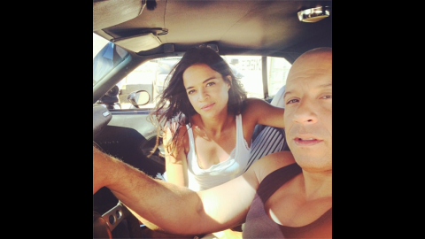 Actress Michelle Rodriguez posted this photo of her and her "Fast and Furious" co-star Vin Diesel on Thursday, July 10. They just finished shooting the seventh movie in the successful film franchise. "Ride or Die through thick and thin 15 yrs later surreal to think we made it through such a tough painful production," <a href="http://instagram.com/p/qSmofdCZut/" target="_blank" target="_blank">she wrote</a> on her Instagram account.