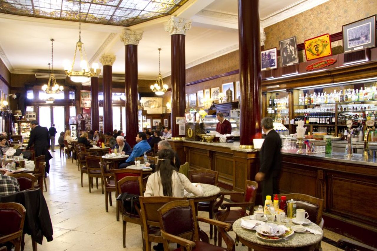 Opened in 1858 by a French immigrant, Cafe Tortoni in Buenos Aires has served its desserts to luminaries such as Albert Einstein and Hillary Clinton. No word if either wore a scrunchie to keep hair out of their cream cakes.