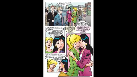 <strong>Exclusive photo: </strong>After decades of fighting with each other to win Archie's affections, Betty Cooper and Veronica Lodge look to each other for comfort in the aftermath of his death. 