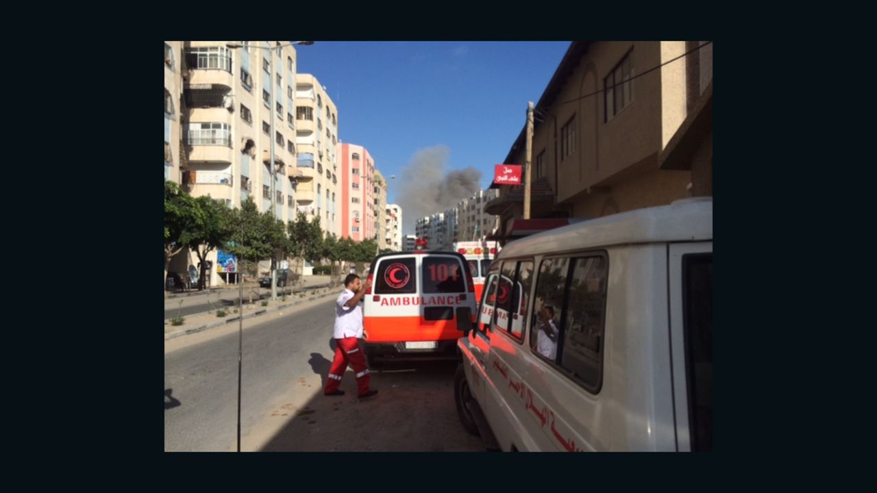 Ambulances scramble to take an explosion in a nearby neighborhood.