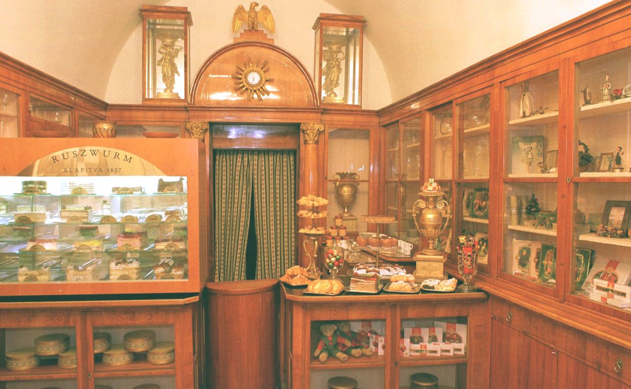 The Ruszwurm Cukraszda pastry shop in Budapest still contains most of its original fixtures from the early 19th century.