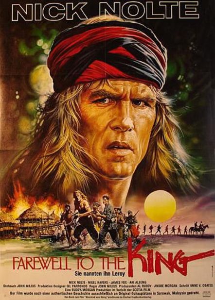 Some expats, like Learoyd (Nick Nolte) in "Farewell to the King," think they can get away with anything once they're overseas. Taking over as leader of a tribe of headhunters? Fine. Massacring all those soldiers? Well, there was a war on. But that hairstyle? Too much.