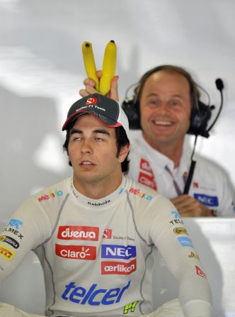 But bananas remain a popular snack, especially if drivers are a bit sleepy like Sergio Perez.