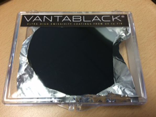 But once covered with Vantablack, all wrinkles and roughness seem to disappear, because the material absorbs 99.96% of all light.