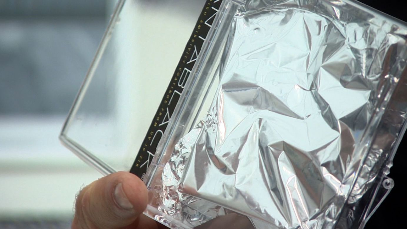 Creases and bumps on this aluminium foil are easily picked up by the human eye. 